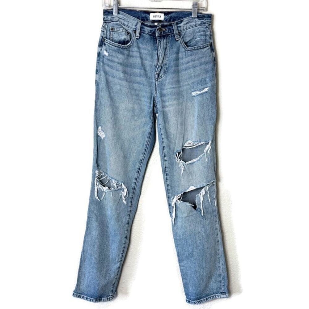 Pistola Presley Distressed Straight Leg Jeans Size 27